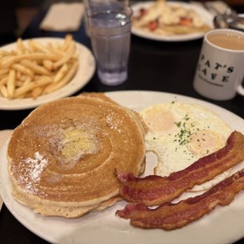Pat's Cafe - Pancakes special with eggs and bacon. - Breakfast & Brunch Near Me - San Francisco, California