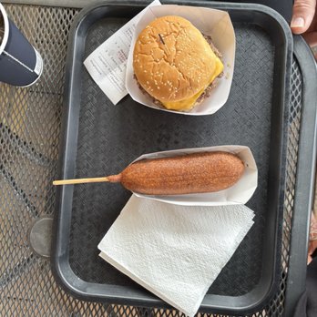 Denali Doghouse - Cheeseburger and hand dipped corn dog - Burgers Near Me - Denali National Park, Alaska