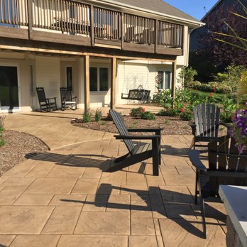 Taylor Landscape & Construction - Meticulously poured, stamped, and stained patio. It's not only beautiful on the surface but was also properly prepped with stone and rebar. - Masonry/Concrete Near Me Taylor Landscape & Construction - Meticulously poured, stamped, and stained patio. It's not only beautiful on the surface but was also properly prepped with stone and rebar. - Masonry/Concrete Near Me