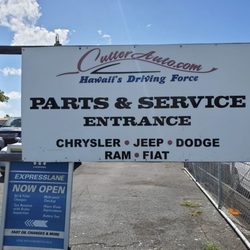 Cutter Chrysler Dodge Jeep Ram Fiat - As you enter the service dept. you will see this sign by the gate.