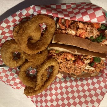 Angry Crab Shack - Twin Lobster Rolls with onion rings - Cajun/Creole Near Me - Phoenix, Arizona Angry Crab Shack - Twin Lobster Rolls with onion rings - Cajun/Creole Near Me - Phoenix, Arizona