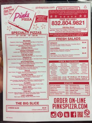 Menu photo 7 Pink's Pizza Houston, TX Menu photo 7 Pink's Pizza Houston, TX