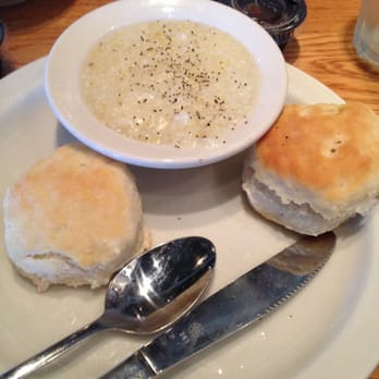 Cracker Barrel Old Country Store - Grits n biscuits with lots of apple butter - Breakfast & Brunch Near Me - Temple, Texas