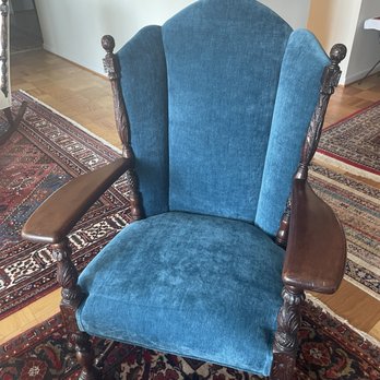 Sparkle Upholstery - Beautiful reupholstered armchair. - Furniture Reupholstery Near Me - Alexandria, Virginia Sparkle Upholstery - Beautiful reupholstered armchair. - Furniture Reupholstery Near Me - Alexandria, Virginia