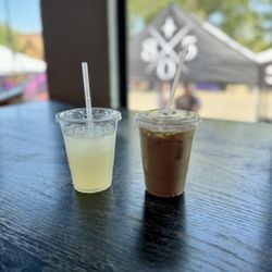 Merchant Coffee - Coconut rose lemonade, ginger cardamom latte (both DELICIOUS)