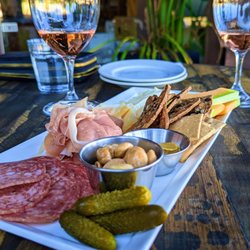 Wine Lab - A rosé kind of day with chef's cheese and charcuterie plate.