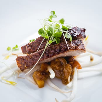 Nuhma - Tea Smoked Duck, Forbidden Rice, Pickled Persimmons, Sweet Persimmon Chutney - Caterers Near Me - Long Island City, New York Nuhma - Tea Smoked Duck, Forbidden Rice, Pickled Persimmons, Sweet Persimmon Chutney - Caterers Near Me - Long Island City, New York