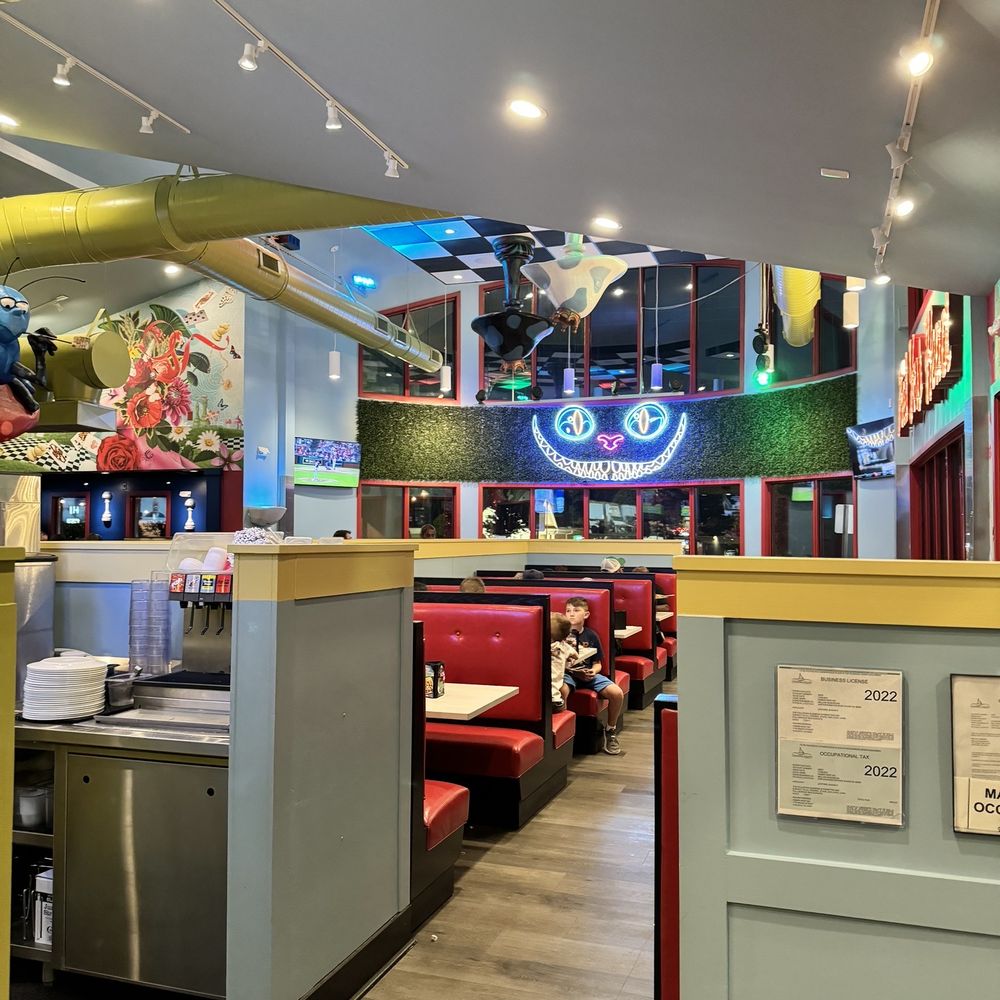 the inside of a restaurant
