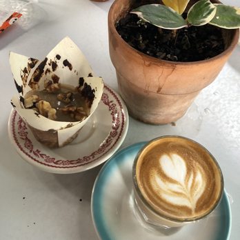 Community Loaves - Honey lavender cortado with a carrot cake and vegan cream cheese muffin - Bakeries Near Me - Jacksonville, Florida