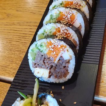 Roll House - Beef kimbop. It was a full roll! All lot of ingredients to enjoy! - Korean Near Me - Santa Clara, California Roll House - Beef kimbop. It was a full roll! All lot of ingredients to enjoy! - Korean Near Me - Santa Clara, California