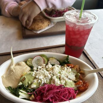 Brassica - Bowl and Minty Pink Lemonade - Mediterranean Near Me - Houston, Texas Brassica - Bowl and Minty Pink Lemonade - Mediterranean Near Me - Houston, Texas