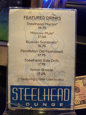 Menu photo 1 Steelhead Lounge Canyonville, OR Menu photo 1 Steelhead Lounge Canyonville, OR