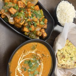 Paneer Manchurian, Butter Chicken Combo, Garlic Naan Paneer Manchurian, Butter Chicken Combo, Garlic Naan