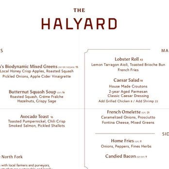 The Halyard - Brunch choices - 10/14/2024 - American Near Me - Greenport, New York The Halyard - Brunch choices - 10/14/2024 - American Near Me - Greenport, New York