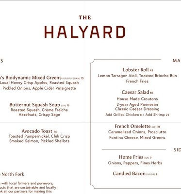 Menu photo 1 The Halyard Greenport, NY Menu photo 1 The Halyard Greenport, NY