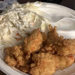 New England Seafoods - Fried lobster dinner. Coleslaw
