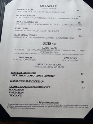 Menu photo 1 Jenny Lake Lodge Dining Room Moran, WY Menu photo 1 Jenny Lake Lodge Dining Room Moran, WY