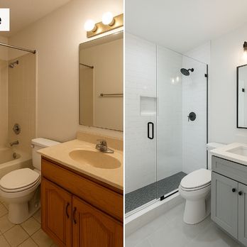 Snell Home Services - Before and after images of a bathroom remodel. - Handyman Near Me - Mound Station, Illinois Snell Home Services - Before and after images of a bathroom remodel. - Handyman Near Me - Mound Station, Illinois