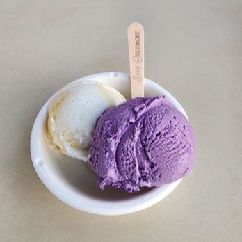 Sage Creamery - Ube crinkle and mango sticky rice double scoop. Fair portion. - Ice Cream & Frozen Yogurt Near Me - Ewa Beach, Hawaii Sage Creamery - Ube crinkle and mango sticky rice double scoop. Fair portion. - Ice Cream & Frozen Yogurt Near Me - Ewa Beach, Hawaii