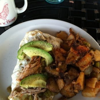 Eggs N Things - Pulled pork omelet (egg whites only) w/ o'brien potatoes. Portion size is big enough to share. - Breakfast & Brunch Near Me - Valencia, California Eggs N Things - Pulled pork omelet (egg whites only) w/ o'brien potatoes. Portion size is big enough to share. - Breakfast & Brunch Near Me - Valencia, California
