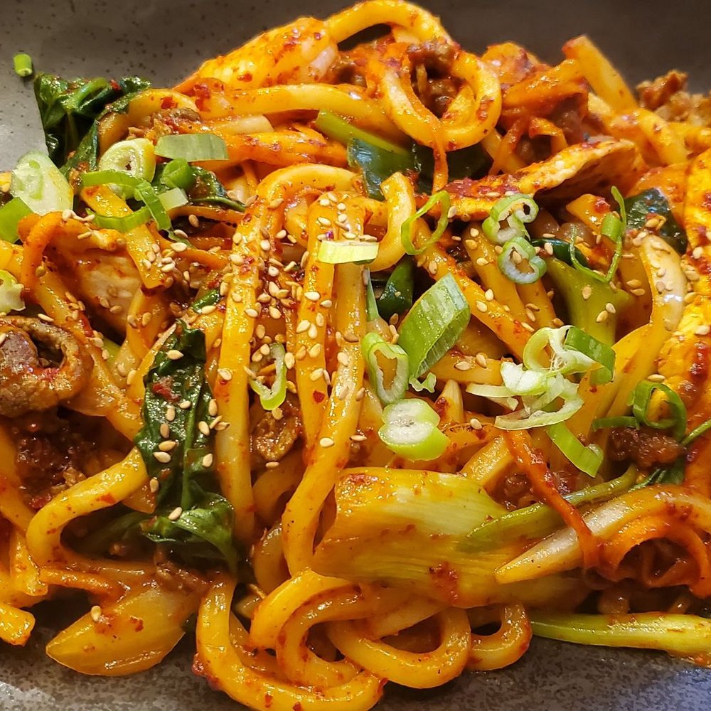 Yoodon - Medium Spicy Combo Stir Fry(Chicken, Beef, and Shrimp) - Korean Near Me - Bayside, New York Yoodon - Medium Spicy Combo Stir Fry(Chicken, Beef, and Shrimp) - Korean Near Me - Bayside, New York