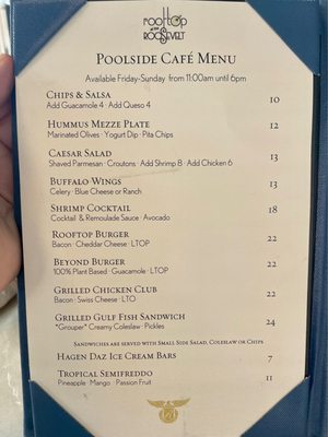 Menu photo 1 Rooftop at the Roosevelt New Orleans, LA Menu photo 1 Rooftop at the Roosevelt New Orleans, LA