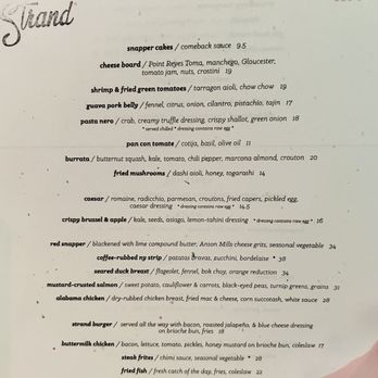 The Strand - Menu, Dec 2024 - New American Near Me - Orlando, Florida The Strand - Menu, Dec 2024 - New American Near Me - Orlando, Florida