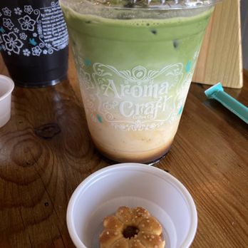 Aroma Craft Coffee - Iced Matcha latte w/ espresso - Coffee Roasteries Near Me - Walnut, California Aroma Craft Coffee - Iced Matcha latte w/ espresso - Coffee Roasteries Near Me - Walnut, California