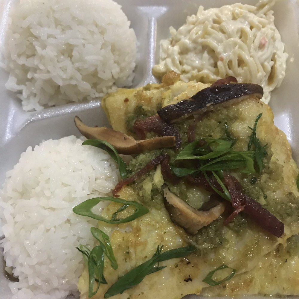 Taka's Box Lunch - Sauté fish with Oriental ginger sauce - Breakfast & Brunch Near Me - Honolulu, Hawaii Taka's Box Lunch - Sauté fish with Oriental ginger sauce - Breakfast & Brunch Near Me - Honolulu, Hawaii