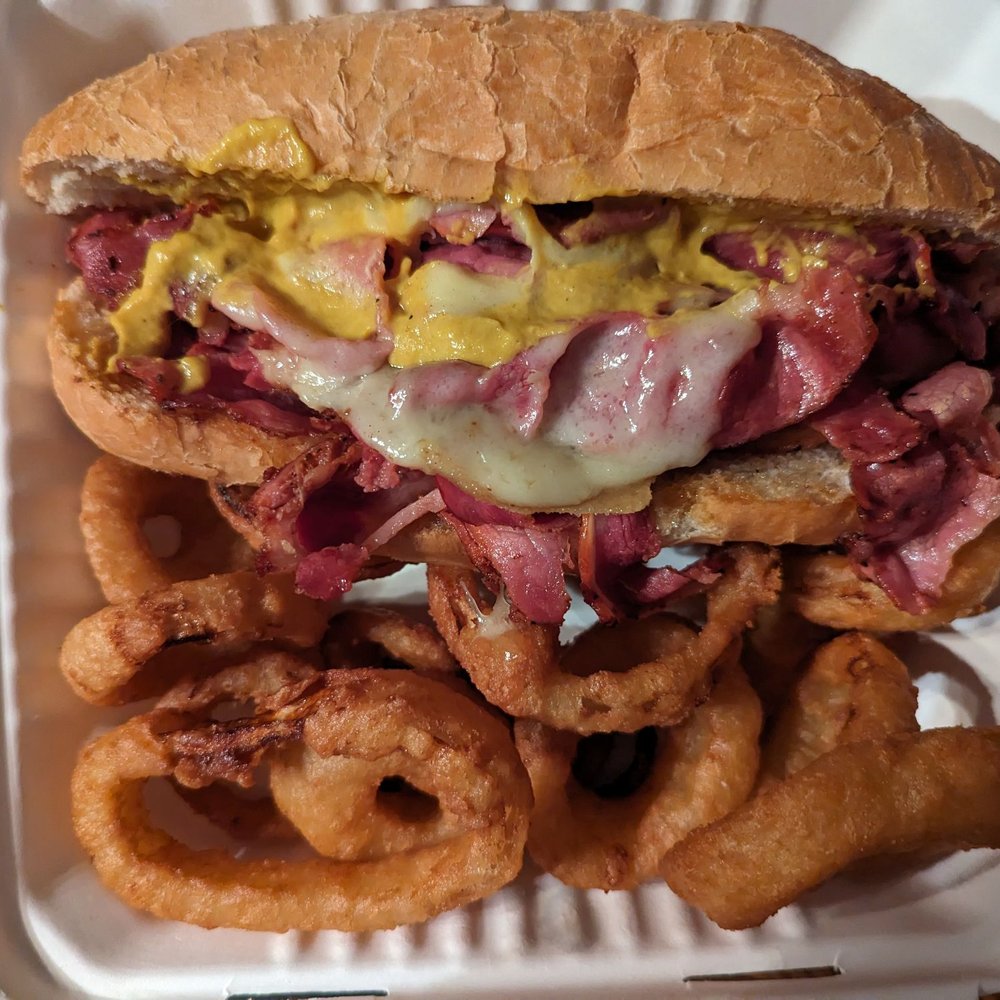 Osorio Brother's - a sandwich and onion rings - Pizza Near Me - Rimforest, California
