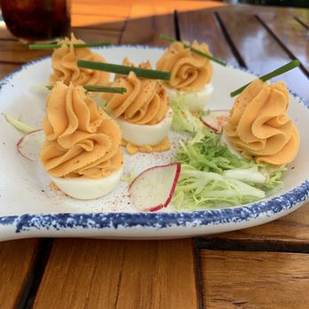 Southern Tide - Pimento cheese deviled eggs - Southern Near Me - Sea Island, Georgia Southern Tide - Pimento cheese deviled eggs - Southern Near Me - Sea Island, Georgia