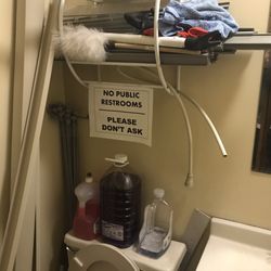 Village Liquor - Super dirty bathroom was aggressive signage.