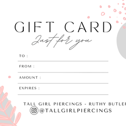 Tall Girl Piercings - Offer gift cards
