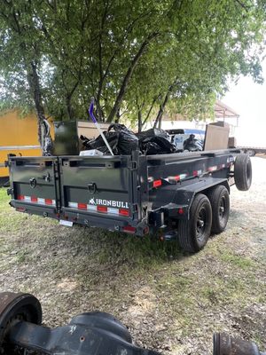 Dump Trailer Rental - This was a trailer rental job, where the trailer was dropped off at the clients house, he was able to fill it up with his debris as he was getting ready to move out, clients did a garage clean out with ease thanks to the rental service we offer with our trailer. Dump Trailer Rental - This was a trailer rental job, where the trailer was dropped off at the clients house, he was able to fill it up with his debris as he was getting ready to move out, clients did a garage clean out with ease thanks to the rental service we offer with our trailer.