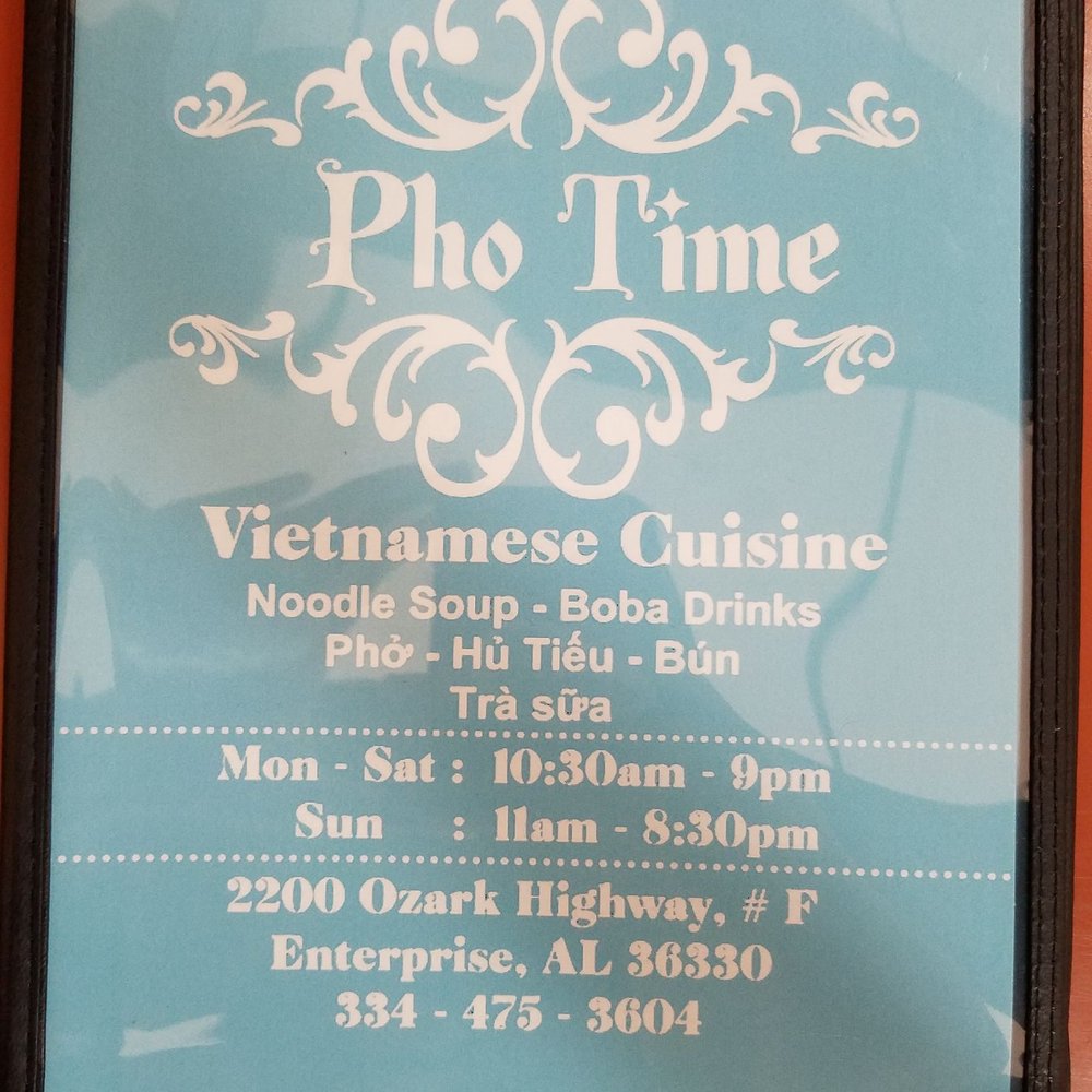 Pho Time - Menu shot (1 of 7) - Vietnamese Near Me - Enterprise, Alabama Pho Time - Menu shot (1 of 7) - Vietnamese Near Me - Enterprise, Alabama