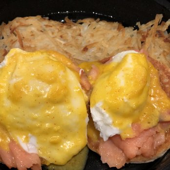 The Wooden Spoon - Salmon Benedict with Hash Browns - Breakfast & Brunch Near Me - Overland Park, Kansas