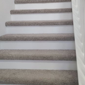 Bros Tile & Stone - White stair risers added - Flooring Near Me Bros Tile & Stone - White stair risers added - Flooring Near Me
