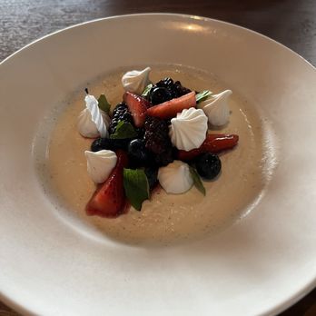 Memoir - Dessert: berries and cream (panna cotta) - American Near Me - Omaha, Nebraska