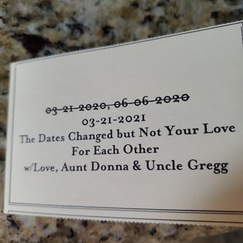 Nothing Bundt Cakes - My nephew has had to reschedule his wedding twice due to the Corona virus. I called the store & they did this personal card for us. - Bakeries Near Me - Concord, North Carolina Nothing Bundt Cakes - My nephew has had to reschedule his wedding twice due to the Corona virus. I called the store & they did this personal card for us. - Bakeries Near Me - Concord, North Carolina