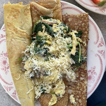 Eggstasy - Spinach mushroom kessari crepes - Breakfast & Brunch Near Me - Chandler, Arizona