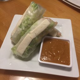 The fresh tofu summer rolls. Served 3 to an order and have a delicious peanut sauce that I usually eat with a fork if there's any leftover. The fresh tofu summer rolls. Served 3 to an order and have a delicious peanut sauce that I usually eat with a fork if there's any leftover.