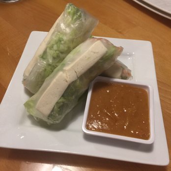 Sushi Thai Delight - The fresh tofu summer rolls. Served 3 to an order and have a delicious peanut sauce that I usually eat with a fork if there's any leftover. - Thai Near Me - Edmond, Oklahoma Sushi Thai Delight - The fresh tofu summer rolls. Served 3 to an order and have a delicious peanut sauce that I usually eat with a fork if there's any leftover. - Thai Near Me - Edmond, Oklahoma
