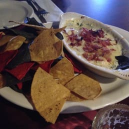 Artichoke dip w/tortilla chips. Delicious!