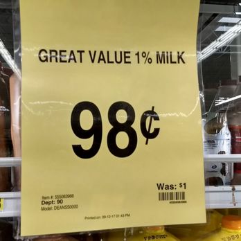 Walmart Supercenter - Yes, this is for a gallon of milk.  Yay!! - Department Stores Near Me - Madison, Alabama