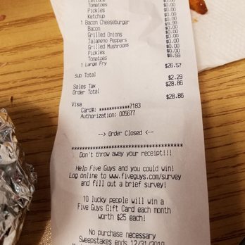 Five Guys - No substances in add-ons. Not even five guys. - Burgers Near Me - Phoenix, Arizona