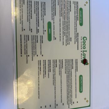 Coco Lov - menu - Ice Cream & Frozen Yogurt Near Me - Tampa, Florida