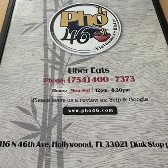 Pho 46 - Menu - Vietnamese Near Me - Hollywood, Florida Pho 46 - Menu - Vietnamese Near Me - Hollywood, Florida