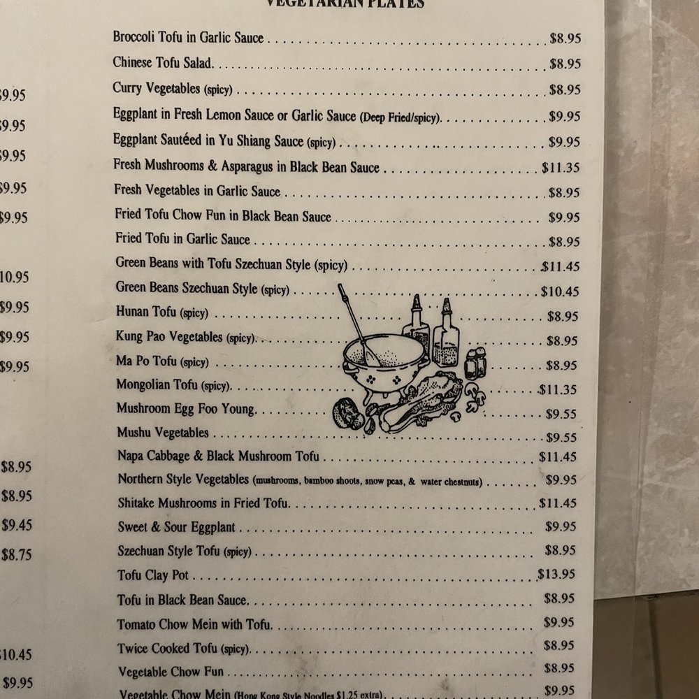 Vegetarian Menu Vegetarian Menu