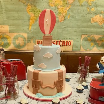 Sweet Chaos - a cake with a hot air balloon on top - Cupcakes Near Me Sweet Chaos - a cake with a hot air balloon on top - Cupcakes Near Me