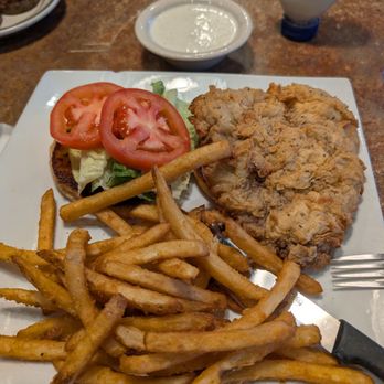 The Diner - Chicken Fried Steak Sandwich (covers the toasted bun) - American Near Me - Tyler, Texas